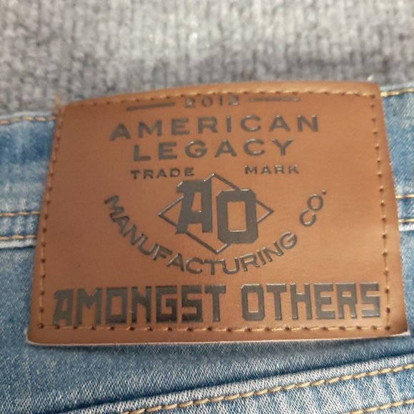 American Legacy Jeans Size 14 Slim Stretch 38 x 30 Distressed medium Wash - Picture 6 of 16